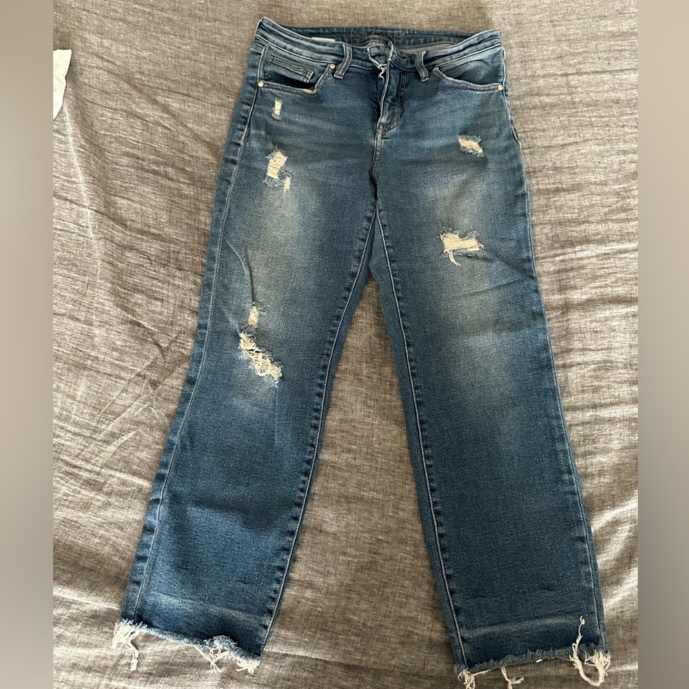 Jag Jeans Women's Straight Leg Distressed Blue Denim